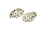 Silver Leaf Blank, 4 Textured Antique Silver Plated Brass Leaf Blanks, Brass Blanks, Stamping Blanks (30x20x0.80mm) M01755