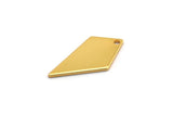 Gold Diamond Charm, 6 Gold Plated Brass Rhombus Stamping Blanks With 1 Hole, Earrings, Findings (20x10x0.80mm) D854