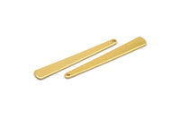 Gold Necklace Bar, 4 Gold Plated Brass Stamping Necklace Blanks With 1 Hole (43x6x3x0.80mm) D0583