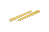 Gold Necklace Bar, 4 Gold Plated Brass Stamping Necklace Blanks With 1 Hole (43x6x3x0.80mm) D0583