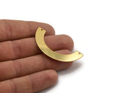 Gold Geometric Pendant, 2 Gold Plated Brass Semi Circle Blanks With 2 Holes, Geometric Pendant, Findings (50x25x8x0.8mm) BS 1979