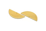 Gold Half Moon, 2 Gold Plated Brass Semi Circle Blanks With 1 Hole, Charms, Earrings, Pendants (39x15x1mm) D0836