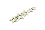 Silver Star Charm, 6 Textured Antique Silver Plated Brass Star Charms With 1 Hole (45x14x0.80mm) D1533