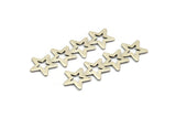 Silver Star Blank, 6 Antique Silver Plated Brass Star Blanks, Earrings, Findings (45x13x0.80mm) D1202