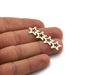 Silver Star Blank, 6 Antique Silver Plated Brass Star Blanks, Earrings, Findings (45x13x0.80mm) D1202