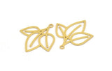 Brass Leaf Charm, 12 Raw Brass Leaf Shape Charms With 1 Loop, Charm Pendants (27x25x0.60mm) A5279