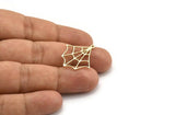 Brass Spider Web Charm, 8 Raw Brass Spider Web Charms With 1 Loop, Charm Pendants (26x22x1mm) A5302