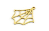 Brass Spider Web Charm, 8 Raw Brass Spider Web Charms With 1 Loop, Charm Pendants (26x22x1mm) A5302