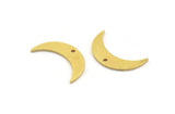Brass Moon Charm, 12 Raw Brass Crescent Moon Charms With 1 Hole (21x6x1mm) A5305