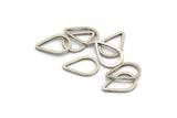 Silver Drop Connector, 24 Antique Silver Plated Brass Drop Shaped Connectors (8.5x12.5x0.8mm)  BS 1132