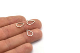 Silver Drop Connector, 24 Antique Silver Plated Brass Drop Shaped Connectors (8.5x12.5x0.8mm)  BS 1132