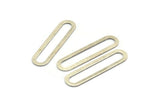 Silver Oval Connector, 6 Antique Silver Plated Brass Oval Connectors, Charms, Findings (44x11x0.90mm) D1340