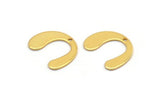 Gold Geometric Charm, 12 Gold Plated Brass U Shaped Pendants With 1 Hole, Charms, Findings (16x13x0.50mm) D0588