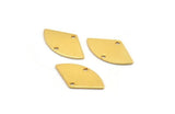 Gold Geometric Charm, 12 Gold Plated Brass Fan Connectors With 2 Holes, Earrings, Findings (18x10x0.60mm) D0689