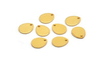 Gold Drop Charm, 6 Gold Plated Brass Drop Charms With 1 Hole, Earrings, Findings (12x10x1mm) D916