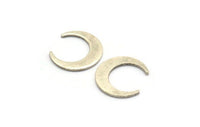Silver Moon Blank, 12 Antique Silver Plated Brass Crescent Moon Blanks Without Holes (18x4x1mm) D1295