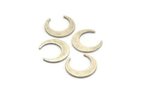 Silver Moon Blank, 12 Antique Silver Plated Brass Crescent Moon Blanks Without Holes (18x4x1mm) D1295