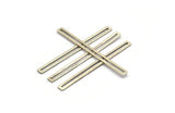 Silver Stick Charm, 24 Antique Silver Plated Brass Stick Charms, Findings, Earrings (40x3x0.60mm) D1192
