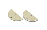 Semi Circle Pendant, 8 Silver Plated Brass Semi Circle Blanks With 2 Holes (21x10x0.80mm) BS 1723