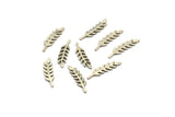 Silver Leaf Blank, 24 Antique Silver Plated Brass Branch Blanks, Earrings, Findings (20x5x0.80mm) D1154