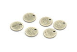 Silver Round Tag, 24 Textured Antique Silver Plated Brass Round Tags With 1 Hole, Stamping Tags (10x0.80mm) M335