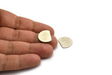 Semi Circle Blank, 6 Antique Silver Plated Brass Half Moon Blanks (18x14x0.90mm) M981
