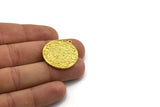 Brass Round Charm, Raw Brass Round Charm With 1 Loop, Sunshine Findings, Sun Findings (30x27.5x1.5mm) N2192