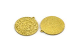 Brass Round Charm, Raw Brass Round Charm With 1 Loop, Cloud Findings, Crescent Moon Findings (30x27.5x1.5mm) N2193