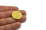 Brass Round Charm, Raw Brass Round Charm With 1 Loop, Cloud Findings, Crescent Moon Findings (30x27.5x1.5mm) N2193
