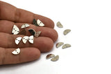 Silver Semi Circle, 24 Silver Plated Brass Half Moon Connector With 2 Holes, Charms, Pendants (10x5x1mm) D1382 H0883