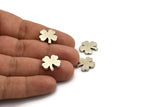 Silver Flower Blank, 4 Antique Silver Plated Brass Flower Stamping Blank, Earrings, Findings (15x2mm) D1183