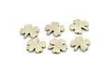 Silver Flower Blank, 4 Antique Silver Plated Brass Flower Stamping Blank, Earrings, Findings (15x2mm) D1183
