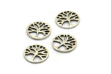 Silver Tree Charm, 24 Antique Silver Plated Brass Tree Charms, Pendants, Findings (12x1mm) D1228