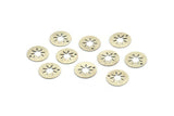 Silver Star Charm, 24 Antique Silver Plated Brass Star Charms With 1 Hole, Findings (12x0.50mm) D1197