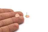 Copper Round Earring, 12 Raw Copper Round Stud Earrings (10x9x0.80mm) M01606