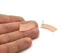 Copper Rectangle Earring, 4 Raw Copper Rectangle Stud Earrings (28x10x0.80mm) M282 A5491