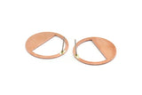 Copper Round Earring, 6 Raw Copper Round Stud Earrings (25x0.80mm) M419 A5483