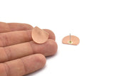 Copper Semi Circle Earring, 4 Raw Copper Half Moon Stud Earring (18x14x0.90mm) M973 A5530