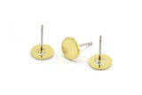 Brass Round Earring, 12 Raw Brass Round Shaped Stud Earrings (8x0.80mm) M412 A5576