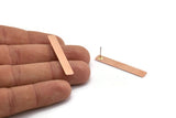 Copper Rectangle Earring, 6 Raw Copper Rectangle Stud Earrings (41x6x0.80mm) M524