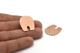 U Shape Earring, 4 Raw Copper U Shape Stud Earrings (25x22x0.80mm) M458 A5524