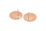 Copper Round Earring, 8 Raw Copper Round Stud Earrings (16x0.80mm) M01347 A5498