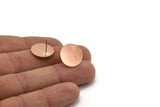 Copper Round Earring, 8 Raw Copper Round Stud Earrings (16x0.80mm) M01347 A5498