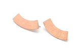 Copper Rectangle Earring, 4 Raw Copper Rectangle Stud Earrings (37x10x0.80mm) M285 A5488