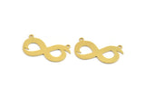 Brass Infinity Charm, 10 Raw Brass Infinity Shaped Necklace Charms With 2 Loops, Findings (29x16x0.60mm) A5429