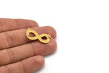 Brass Infinity Charm, 10 Raw Brass Infinity Shaped Necklace Charms With 2 Loops, Findings (29x16x0.60mm) A5429