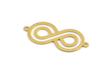 Brass Infinity Charm, 12 Raw Brass Infinity Shaped Necklace Charms With 2 Loops, Findings (34.5x15x0.60mm) A5437