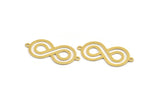 Brass Infinity Charm, 12 Raw Brass Infinity Shaped Necklace Charms With 2 Loops, Findings (34.5x15x0.60mm) A5437