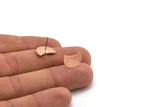 Copper Moon Earring, 8 Raw Copper Crescent Moon Stud Earrings (13x8x0.70mm) M600 A5538
