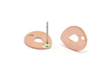 Copper Drop Earring, 6 Raw Copper Drop Stud Earrings With 1 Hole (12x0.70mm) M01423